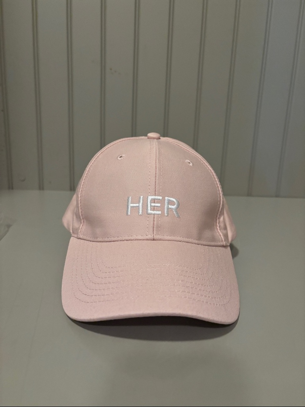 Burberry Pink 'HER' Embroidered Baseball Cap